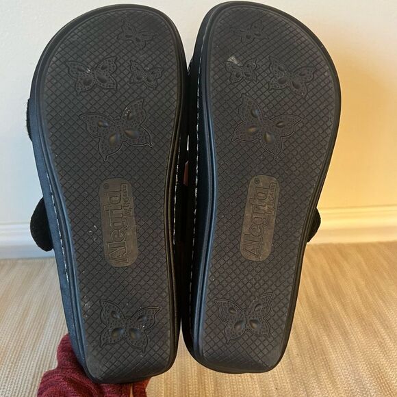 Alegria PEG-530 Black Leather Sparkle Velcro Strap Sandals Sz 38 = Women’s 7.5/8 - Picture 4 of 13